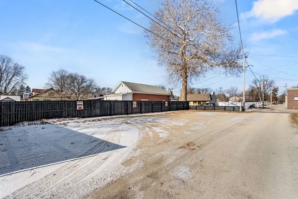 a view of road with a building