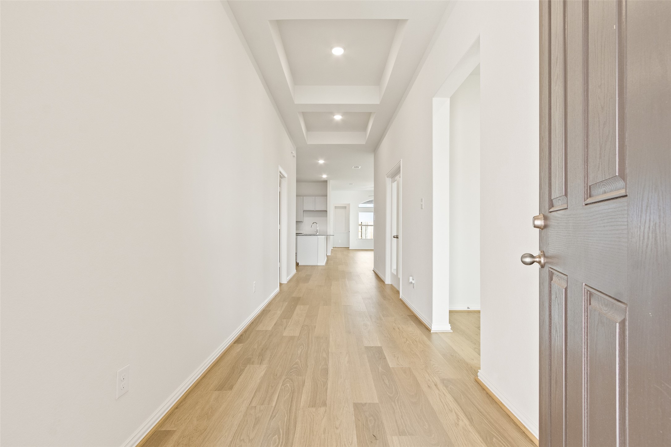 431 Fields Forest Lane Dayton, TX 77535 - Photo 4 of 36 a view of a hallway with wooden floor