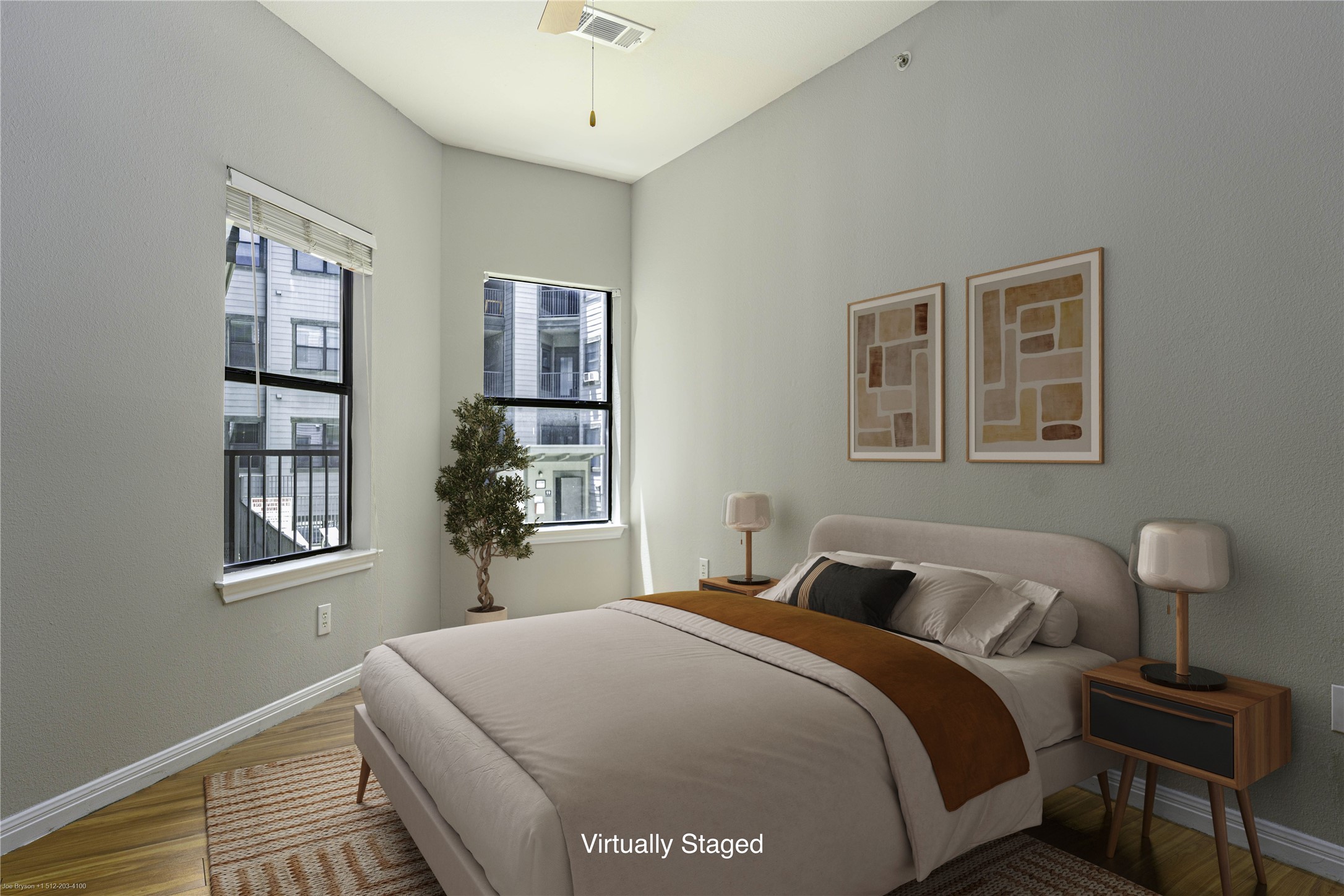 2502 Leon Street, Unit 305 Austin, TX 78705 - Photo 8 of 26 2nd bedroom has style with two windows towards the pool area. Plenty of room for arrangement to your liking!