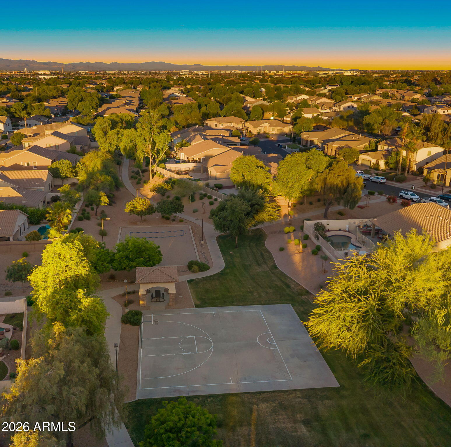 3344 East Hopkins Road Gilbert, AZ 85295 - Photo 30 of 32 an aerial view of residential houses with outdoor space