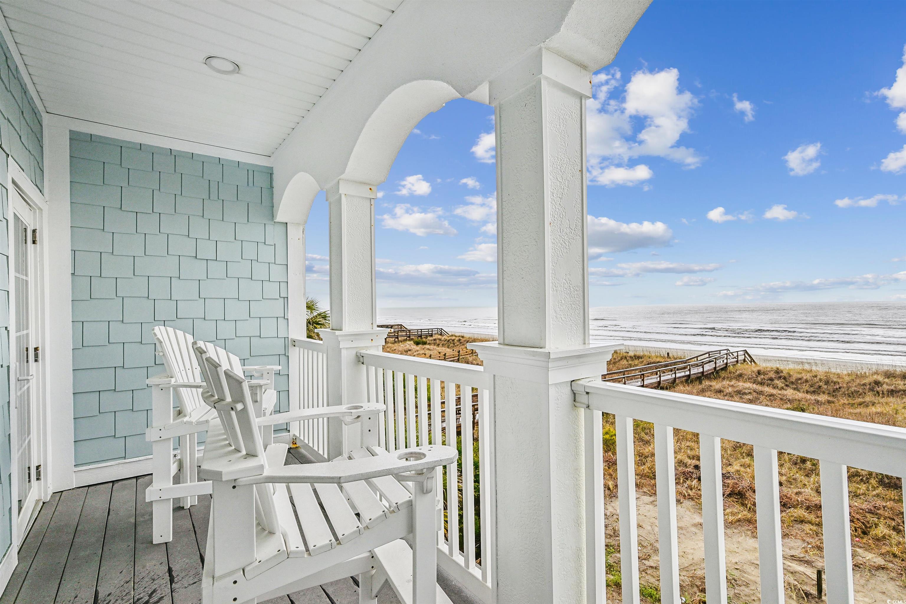 931 South Ocean Boulevard North Myrtle Beach, SC 29582 - Photo 18 of 40 Balcony featuring view of water and beach