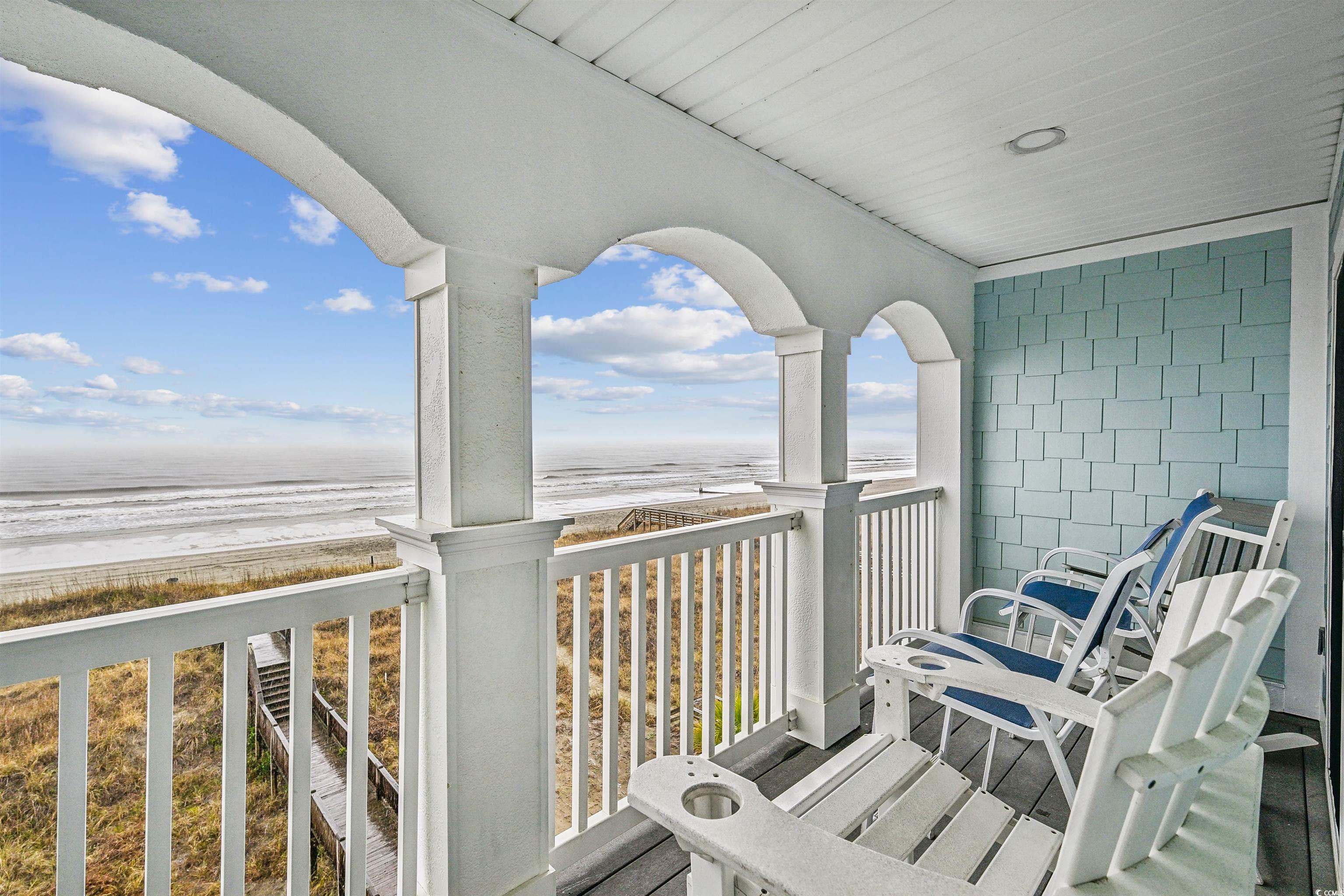 931 South Ocean Boulevard North Myrtle Beach, SC 29582 - Photo 31 of 40 Balcony featuring view of water and beach