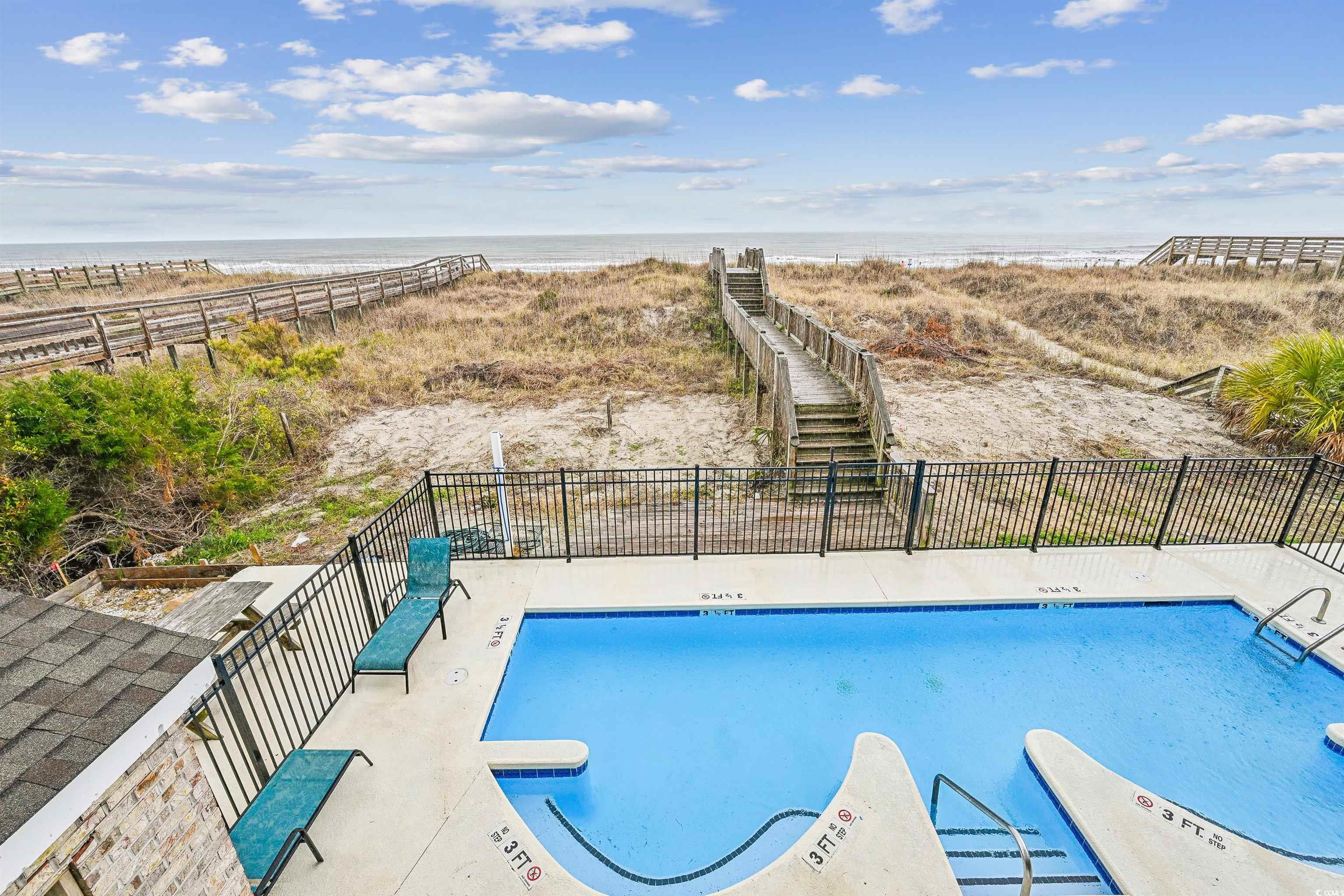 931 South Ocean Boulevard North Myrtle Beach, SC 29582 - Photo 36 of 40 Community pool with view of water and beach