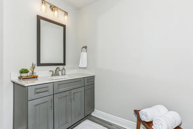 a view of a room with racks on the wall