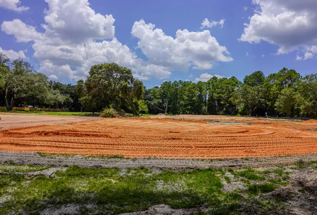 a view of a yard with an outdoor space