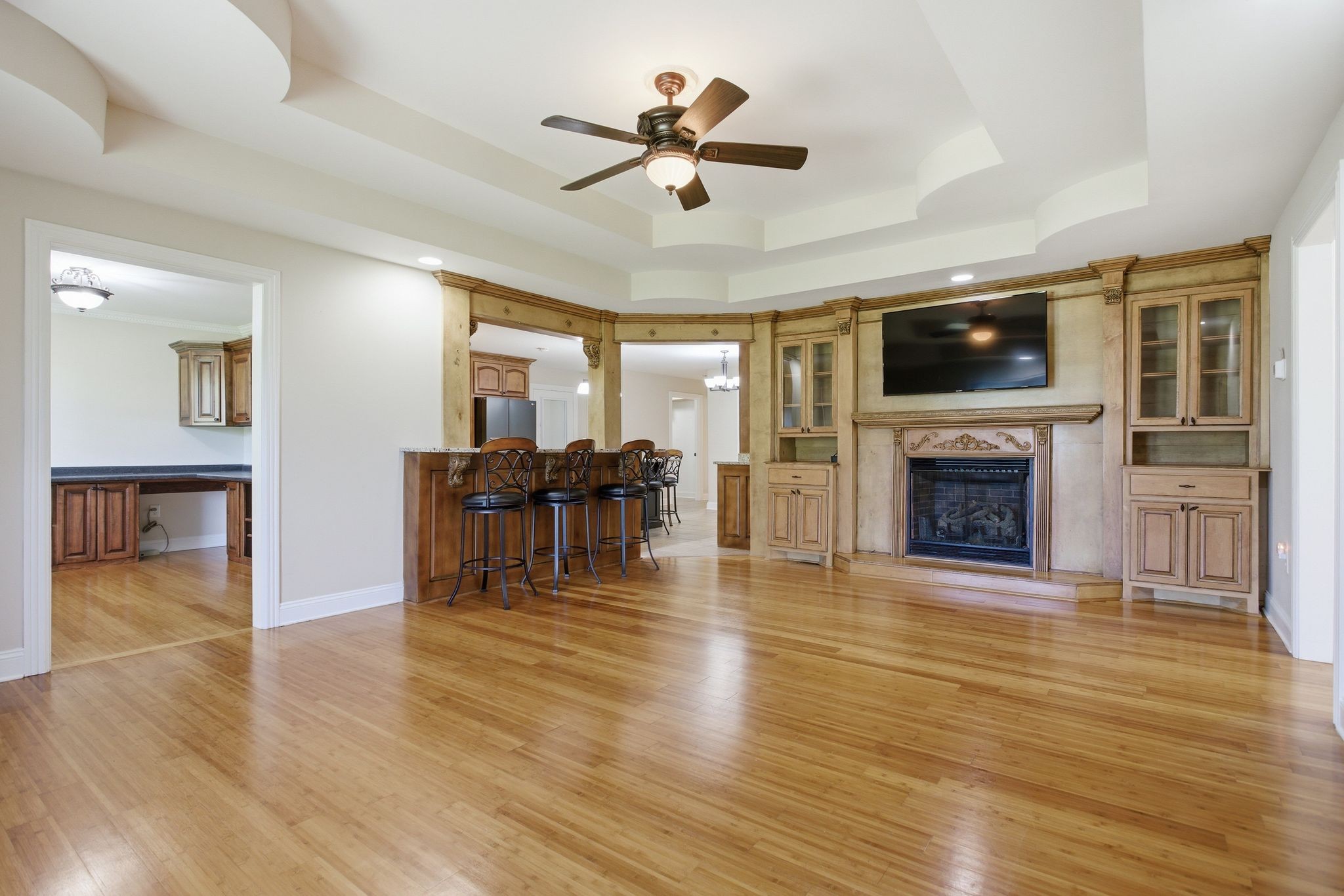 408 Weakley Creek Road Lawrenceburg, TN 38464 - Photo 8 of 41 a living room with furniture fireplace and flat screen tv