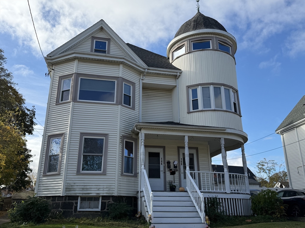 a front view of a house