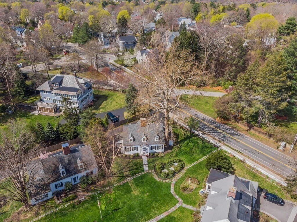 6 Lantern Lane Winchester, MA 01890 - Photo 33 of 40 an aerial view of residential house with outdoor space and trees all around
