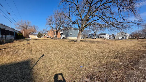 a view of a yard with a tree