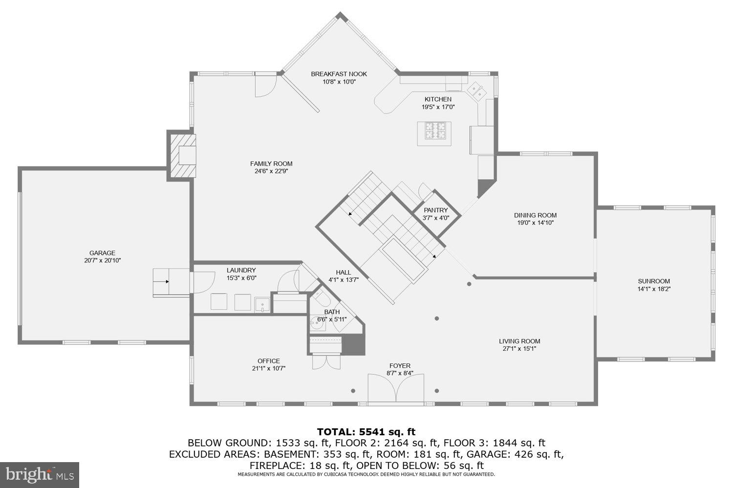 3205 Dunwood Ridge Terrace Bowie, MD 20721 - Photo 45 of 52 Floor Plan | Main Level
w/square footage