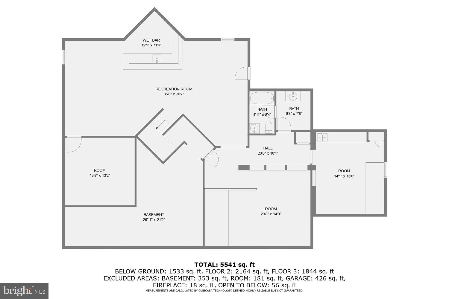 3205 Dunwood Ridge Terrace Bowie, MD 20721 - Photo 49 of 52 Floor Plan | Lower Level
w/square footage