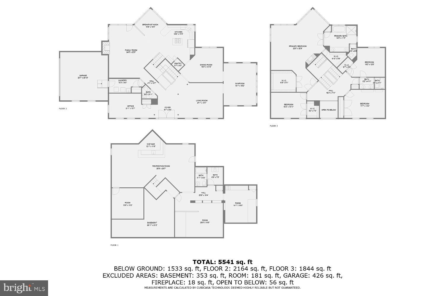 3205 Dunwood Ridge Terrace Bowie, MD 20721 - Photo 51 of 52 Combined Floor Plans
w/square footage
