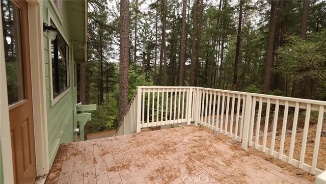 a view of backyard from deck