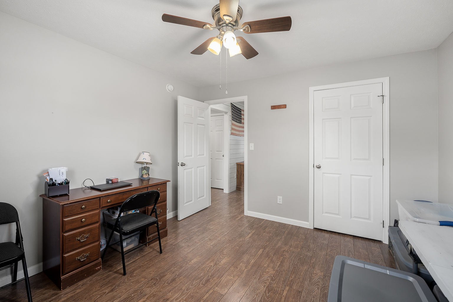 9025 Austin Bottom Road Baxter, TN 38544 - Photo 20 of 35 a view of workspace with furniture and chandelier fan