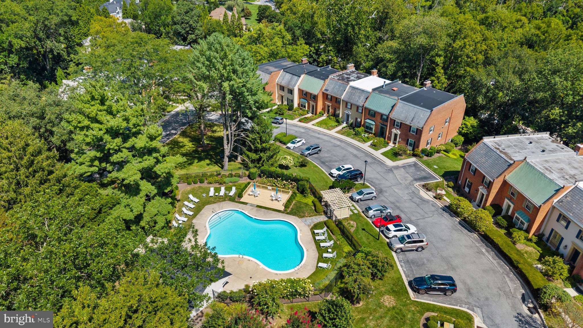 8027 Strauff Road, Unit 6 Towson, MD 21204 - Photo 35 of 39 an aerial view of residential house with outdoor space and swimming pool