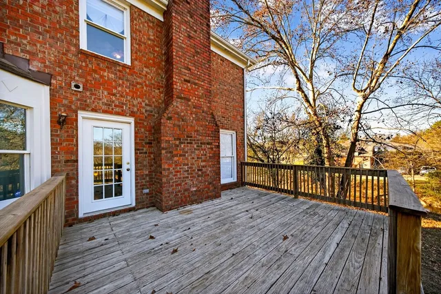 a view of a wooden deck