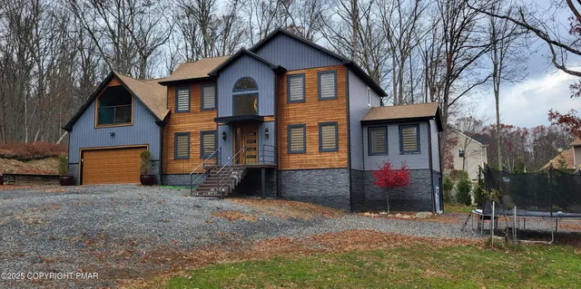 a garden view with a seating space