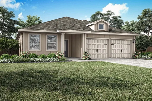 front view of a house with a yard