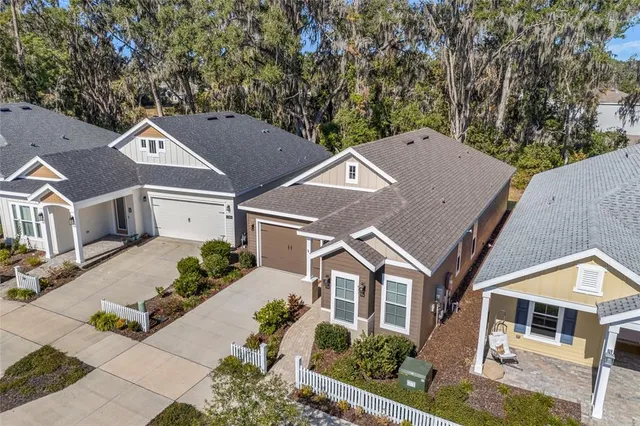 an aerial view of a house