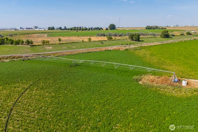 a view of a field with clear sky