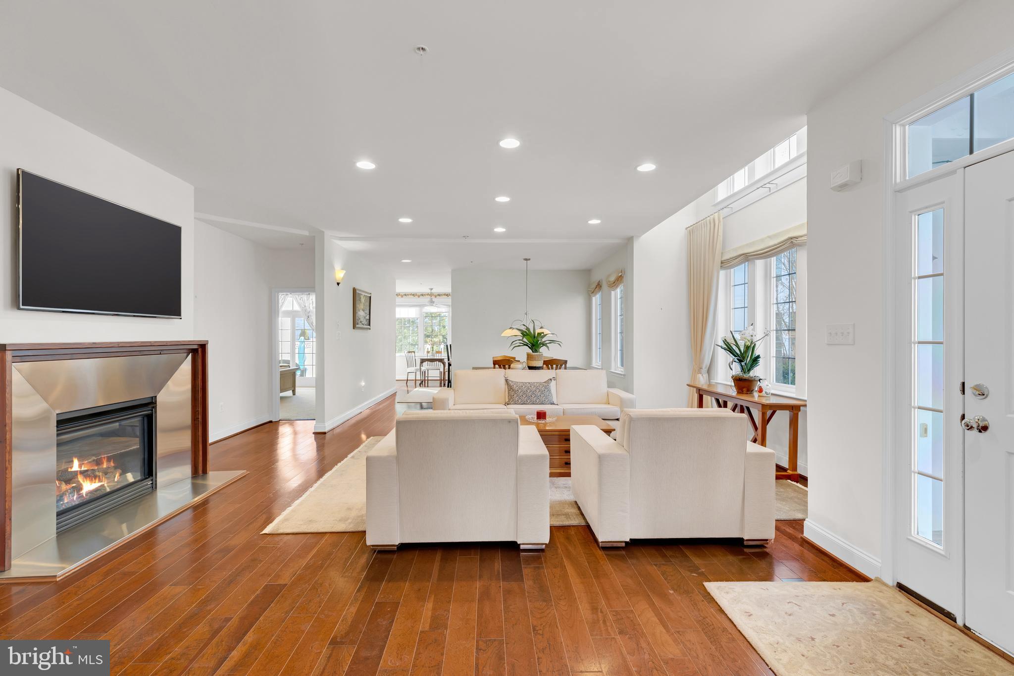 8781 Endless Ocean Way, Unit 58 Columbia, MD 21045 - Photo 9 of 74 a living room with furniture a fireplace and a flat screen tv