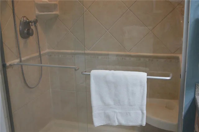 a bathroom with a shower