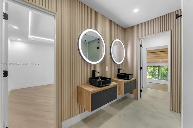 a view of a swimming pool with a patio