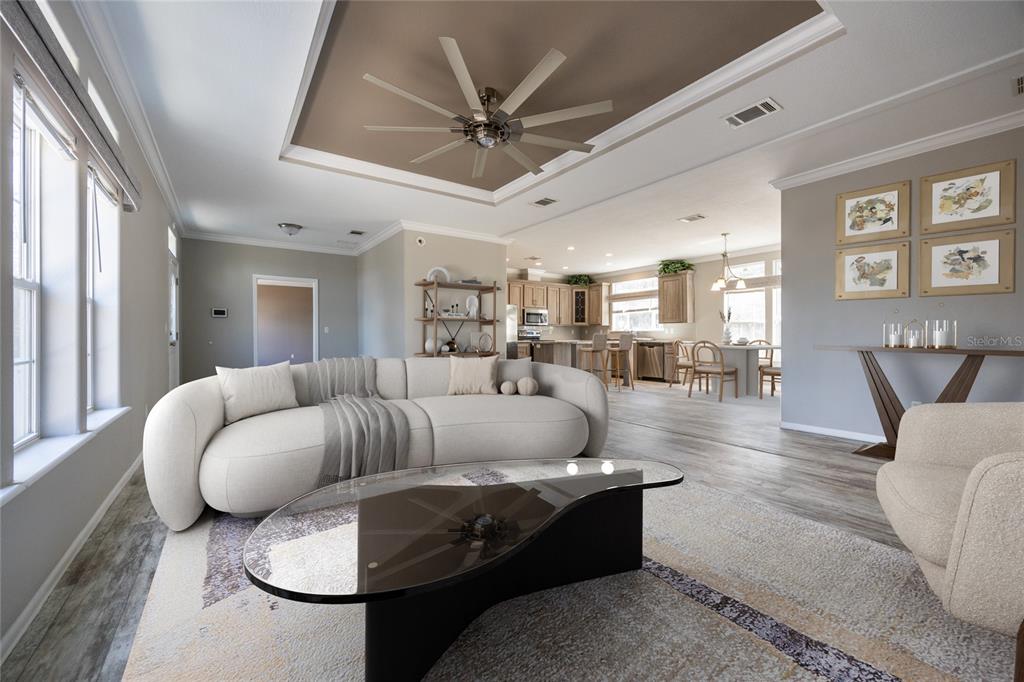 6671 Southwest 128th Lane Lake Butler, FL 32054 - Photo 5 of 66 a living room with furniture and a view of kitchen