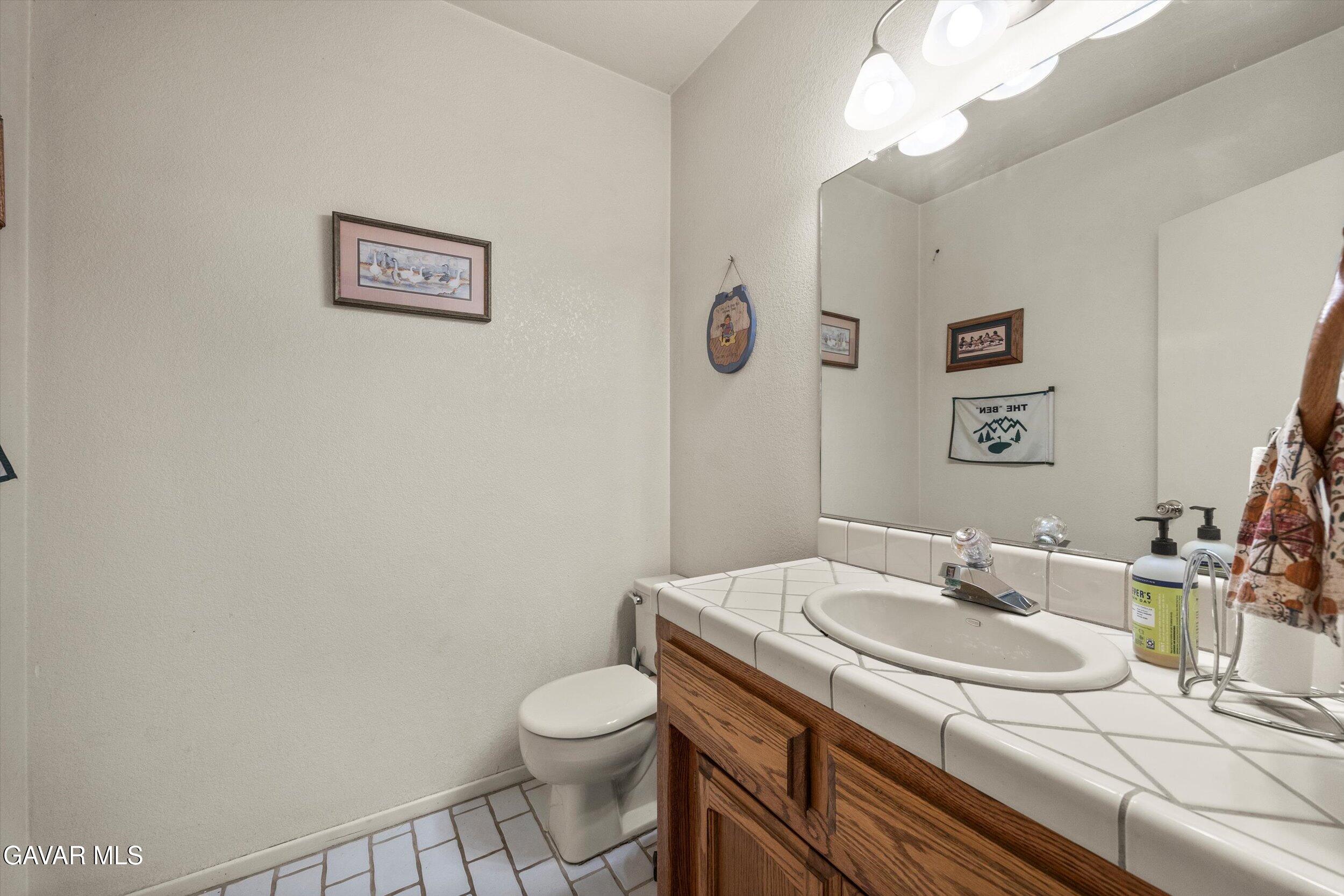 28360 Burning Tree Drive Tehachapi, CA 93561 - Photo 42 of 61 a bathroom with a sink a toilet and mirror