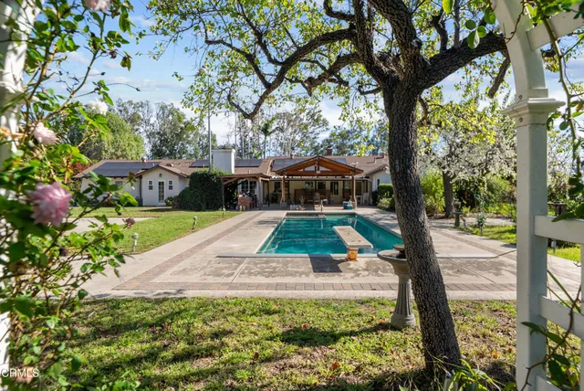 a view of a lake with outdoor space