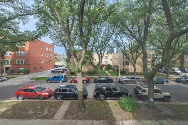 a view of a car parked in a parking