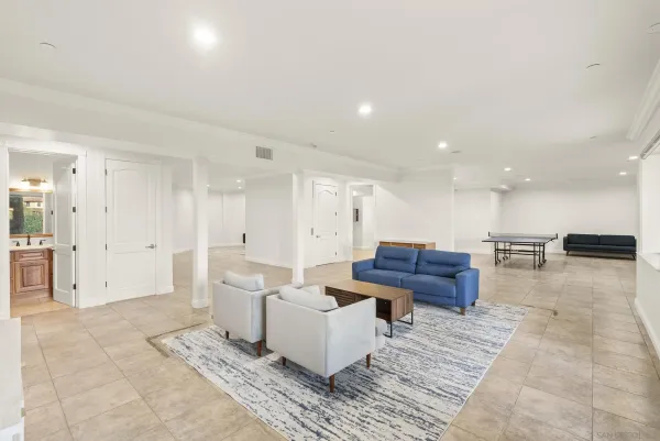 a view of an empty room with a balcony