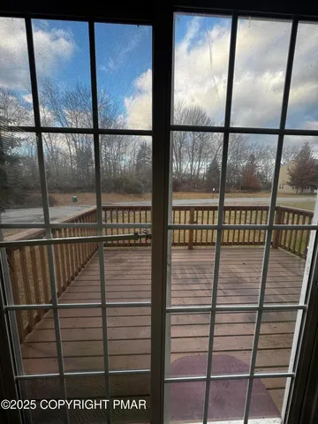 a view of a glass door