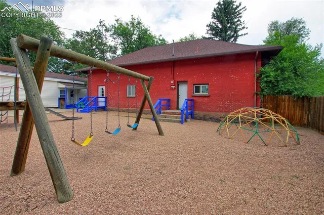 a view of outdoor space with seating