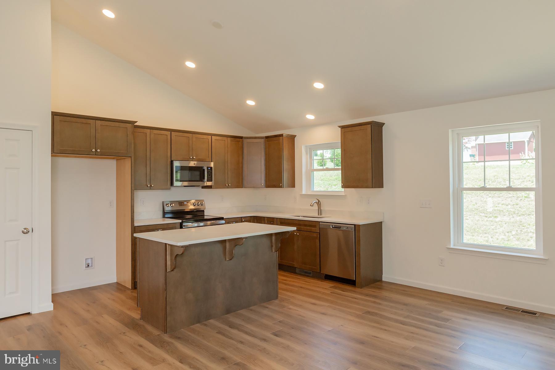 Modern kitchen with natural light.