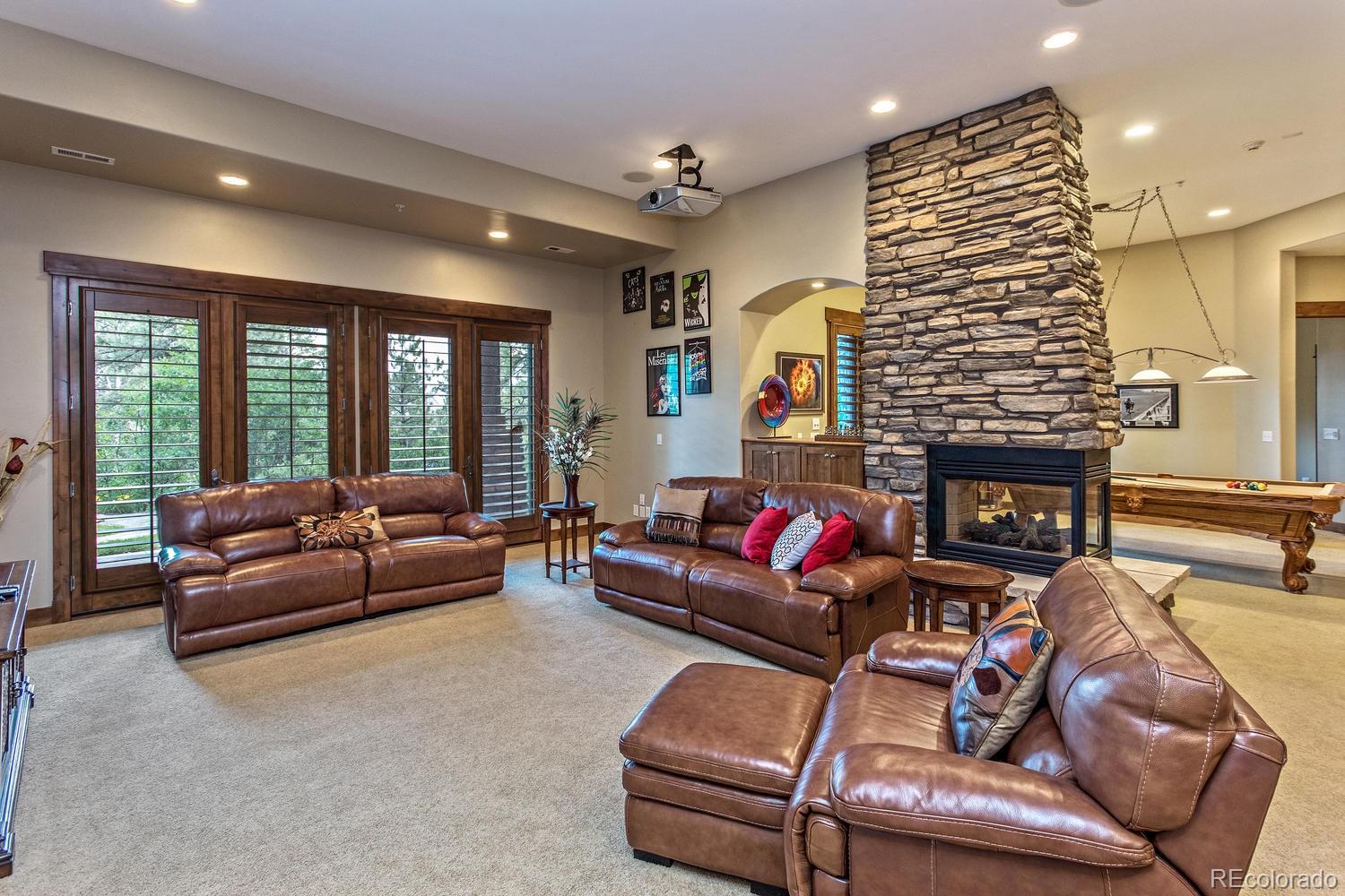 646 Ruby Trust Drive Castle Rock, CO 80108 - Photo 8 of 35 a living room with furniture and a fireplace