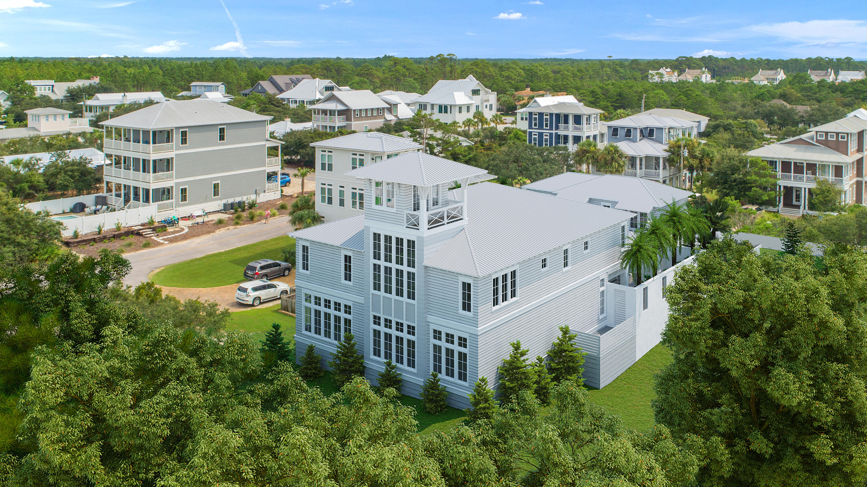 65 A St Inlet Beach Inlet Beach, FL 32461 - Photo 12 of 12 an aerial view of residential houses with a city view