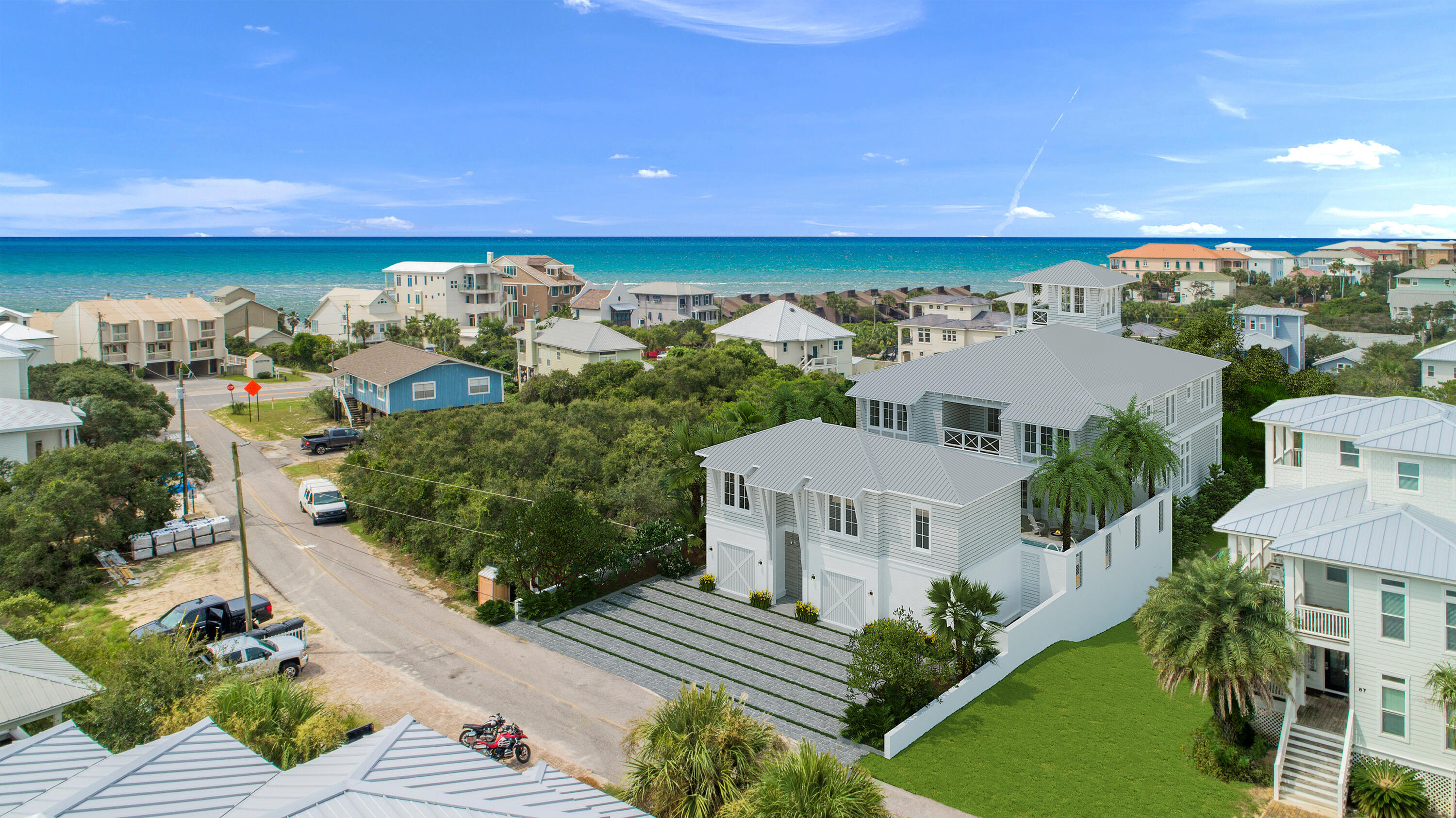 65 A St Inlet Beach Inlet Beach, FL 32461 - Photo 5 of 12 an aerial view of a house with a garden