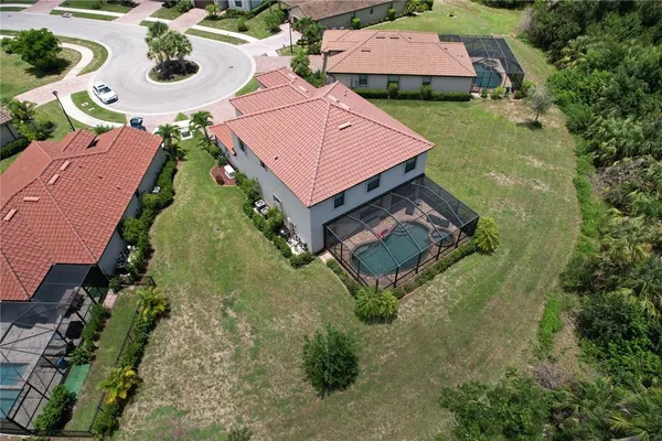 a bird view of a house