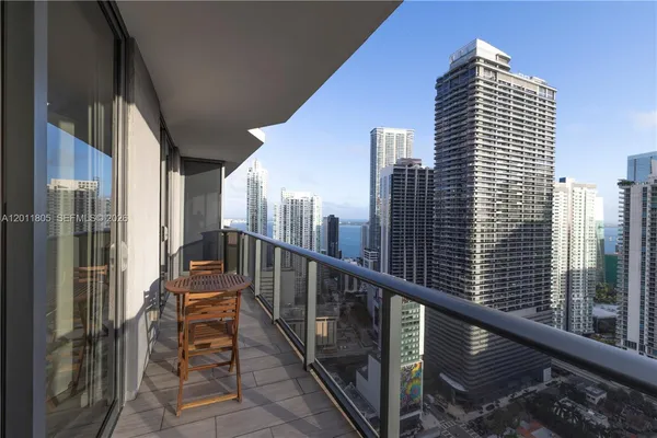 a view of balcony with city view