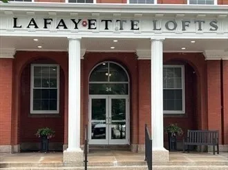 a front view of a building