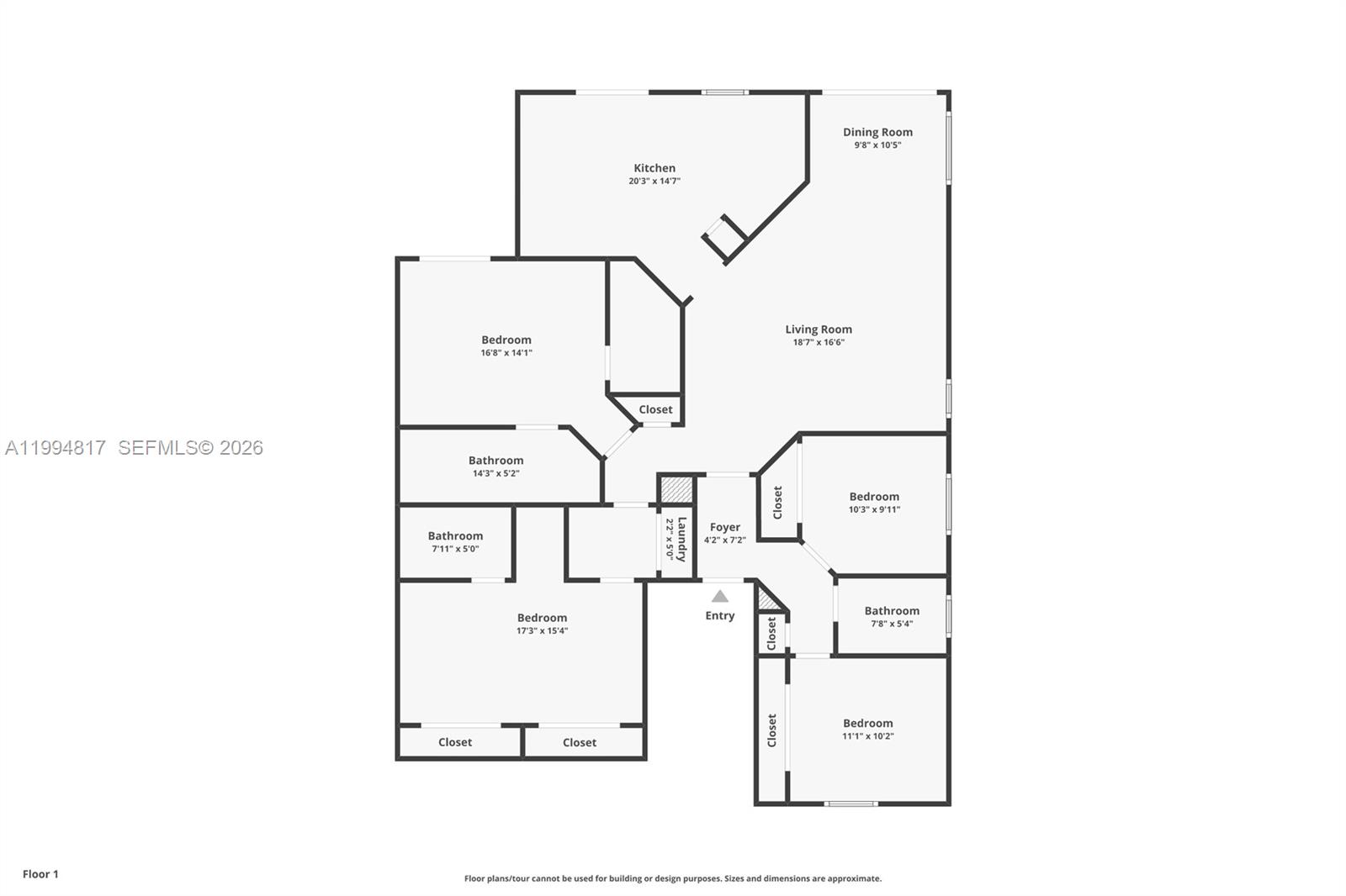 14610 Southwest 145th Place Miami, FL 33186 - Photo 50 of 52 a picture of a floor plan