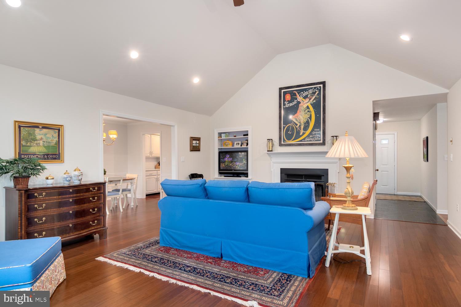 22572 Indian Point Road Bozman, MD 21612 - Photo 10 of 39 Great room w/cathdral ceilings & wood fireplace