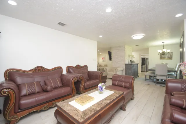 a living room with furniture