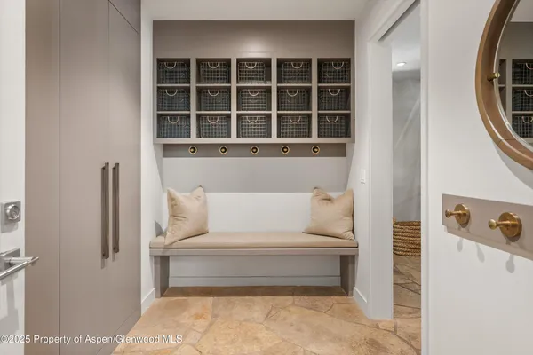 a bathroom with a bathtub and shower