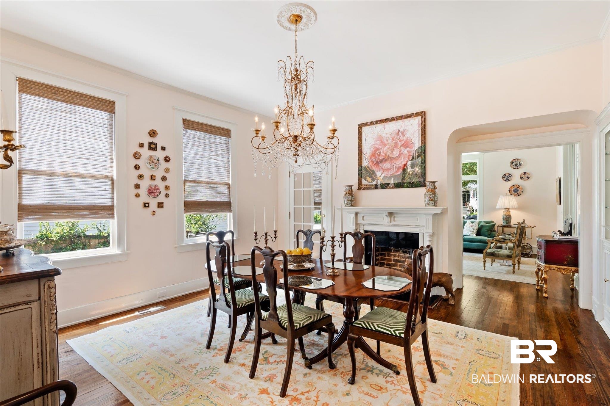 68 North Monterey Street Mobile, AL 36604 - Photo 8 of 30 Dining room with a notable chandelier and hardwood / wood-style floors