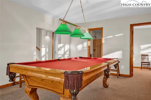 a room with table and window