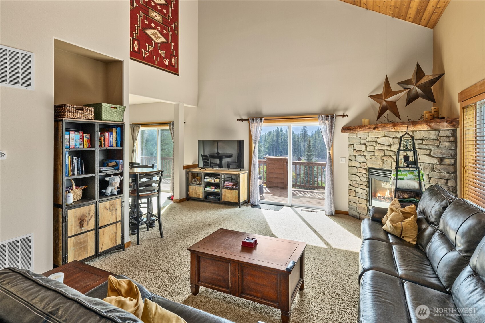 150 Tiger Lily Lane Ronald, WA 98940 - Photo 6 of 40 a living room with furniture a flat screen tv and a table
