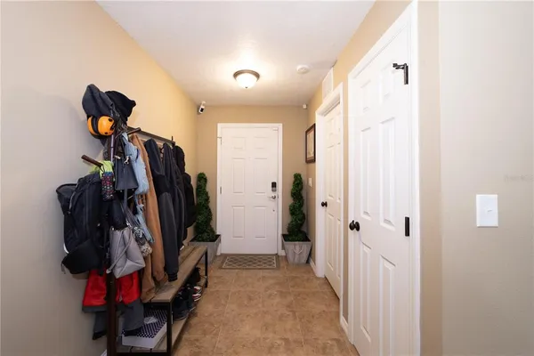 a view of a closet with storage
