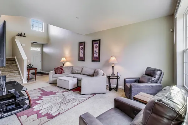 a living room with furniture